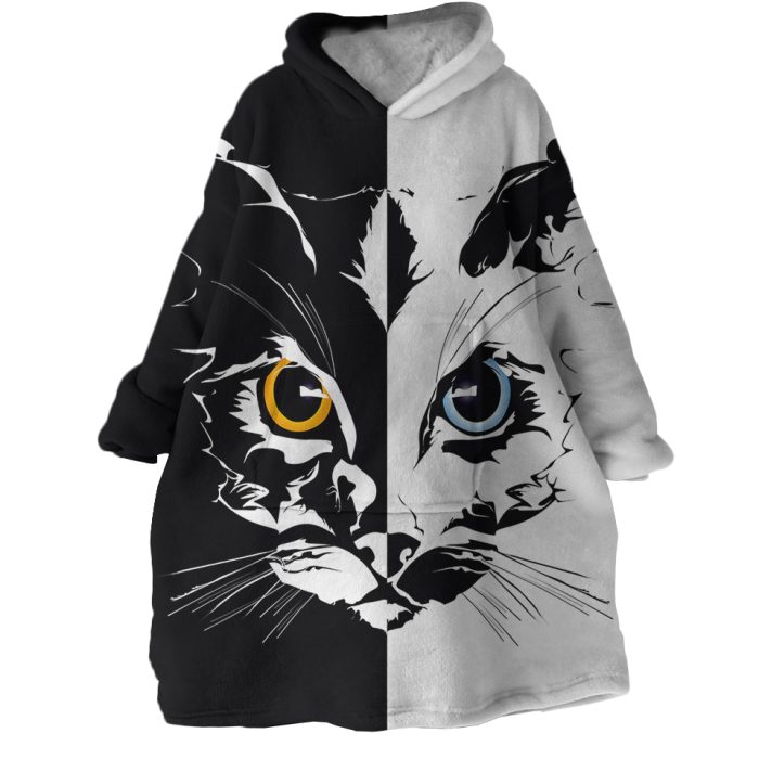 Half Cat Hoodie Wearable Blanket WB1079 1