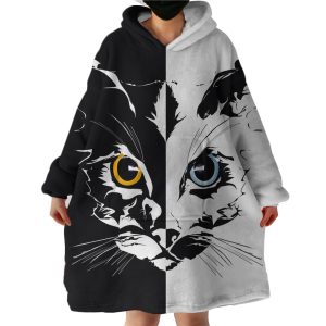 Half Cat Hoodie Wearable Blanket WB1079