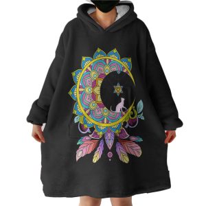 Half Moon Mandala Dream Catcher Hoodie Wearable Blanket WB0299