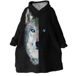 Half Wolf Hoodie Wearable Blanket WB1765 1