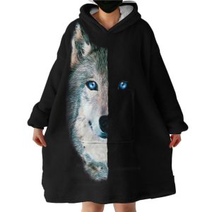 Half Wolf Hoodie Wearable Blanket WB1765