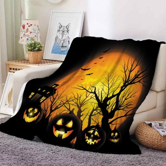 Halloween Blanket Pumpkin Blanket Bat Blanket Spider Blanket  Blanket Gift Bed Couch Sofa Dorm