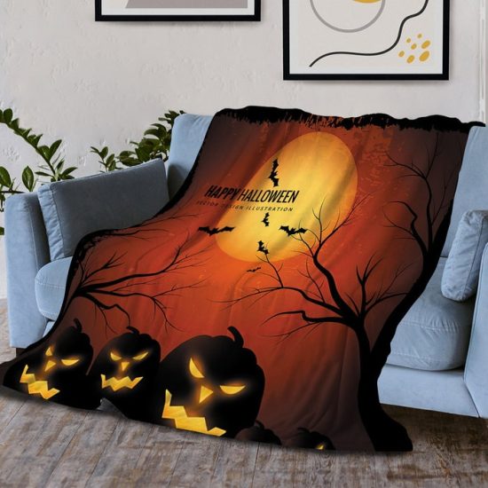 Halloween Blanket Pumpkin Blanket Bat Blanket Spider Blanket  Blanket Gift Bed Couch Sofa Dorm B001