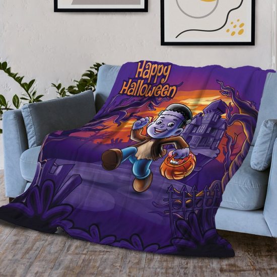 Halloween Blanket Pumpkin Blanket Bat Blanket Spider Blanket  Blanket Gift Bed Couch Sofa Dorm B004