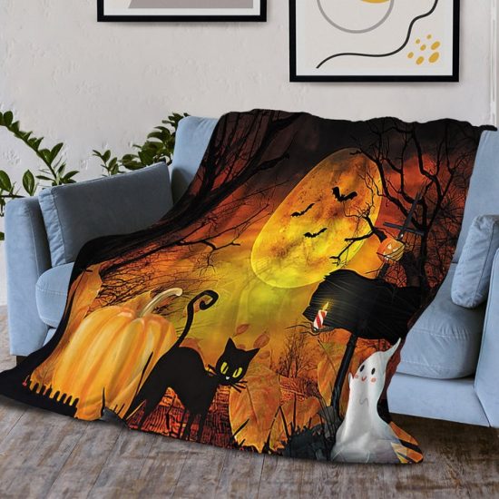 Halloween Blanket Pumpkin Blanket Bat Blanket Spider Blanket  Blanket Gift Bed Couch Sofa Dorm B006