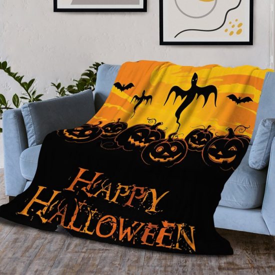 Halloween Blanket Pumpkin Blanket Bat Blanket Spider Blanket  Blanket Gift Bed Couch Sofa Dorm B008