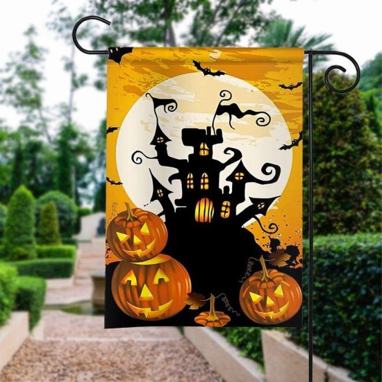 Halloween Dark Castle Halloween Personalized Garden Flag House Flag Double Sided Home Design Outdoor Porch