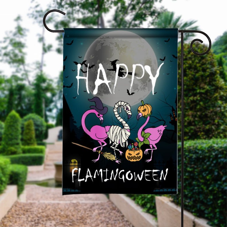 Halloween Flag Flamingoween Funny Flamingo Halloween Funny Halloween Garden Flag