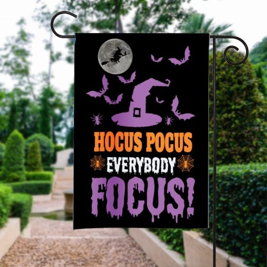 Halloween Flag Hocus Pocus Everybody Focus Halloween Funny Halloween Garden Flag Hocus Pocus Garden Flag