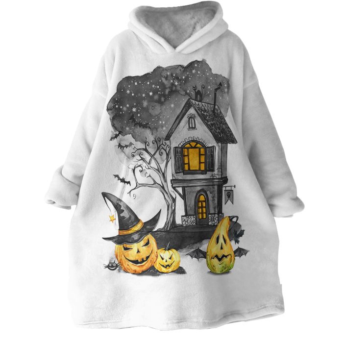 Halloween House Hoodie Wearable Blanket WB1986 1
