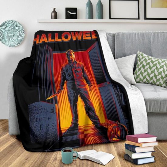 Halloween Michael Myers Fleece Blanket For Bedding Decor 1
