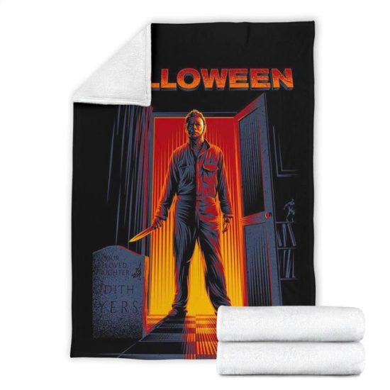 Halloween Michael Myers Fleece Blanket For Bedding Decor 2