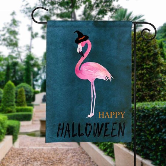 Halloween Pink Cranes Personalized Garden Flag House Flag Double Sided Home Design Outdoor Porch