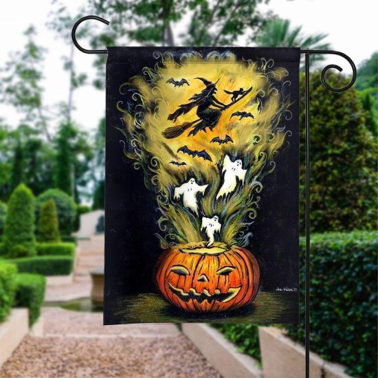 Halloween Pumpkin Ghost Personalized Garden Flag House Flag Double Sided Home Design Outdoor Porch