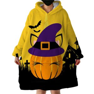 Halloween Pumpkin Hoodie Wearable Blanket WB1505