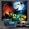 Halloween Pumpkin Moon Tapestry Castle Bat Wall Hanging Backdrop For Living Room Bedroom Night