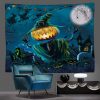 Halloween Pumpkin Moon Tapestry Wall Hanging Backdrop For Living Room Bedroom Night