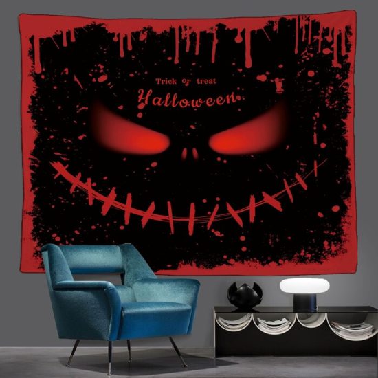 Halloween Pumpkin Moon Witch Tapestry Bat Funny Wall Hanging Backdrop For Living Room Bedroom Night Trick or treat 1