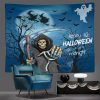 Halloween Pumpkin Moon Witch Tapestry Bat Wall Hanging Backdrop For Living Room Bedroom Night