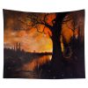 Halloween Tapestry Pumpkin Tapestry Background Cloth Party Wall Decor