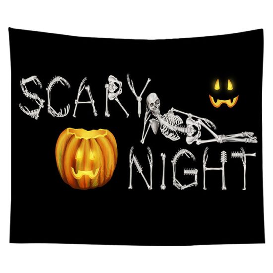 Halloween Tapestry Pumpkin Tapestry Skull Tapestry Background Cloth Party Wall Decor