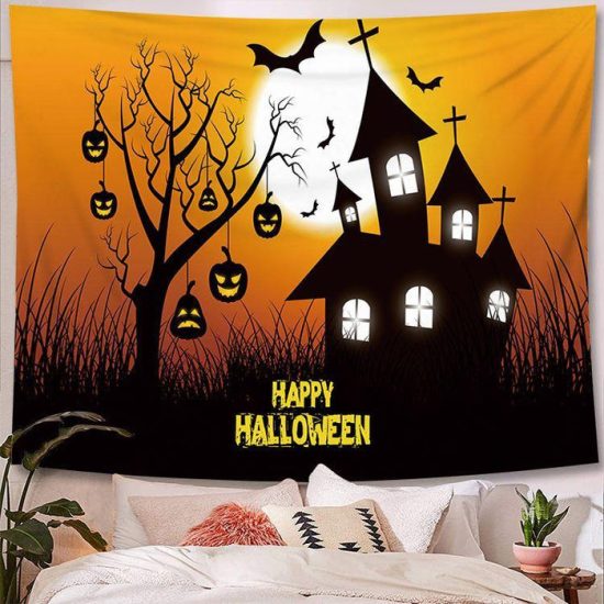 Halloween Tapestry Wall Hanging Tapestry Halloween Decoration Tapestry Wall Backdrop 1