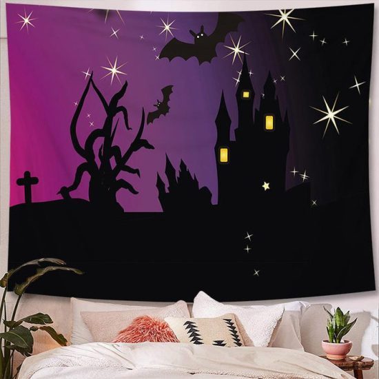 Halloween Tapestry Wall Hanging Tapestry Halloween Decoration Tapestry Wall Backdrop 10