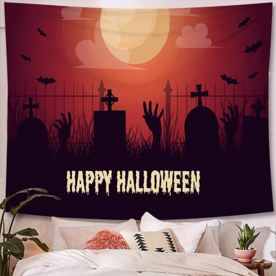 Halloween Tapestry Wall Hanging Tapestry Halloween Decoration Tapestry Wall Backdrop 11