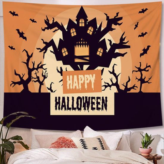 Halloween Tapestry Wall Hanging Tapestry Halloween Decoration Tapestry Wall Backdrop 12