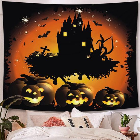 Halloween Tapestry Wall Hanging Tapestry Halloween Decoration Tapestry Wall Backdrop 15