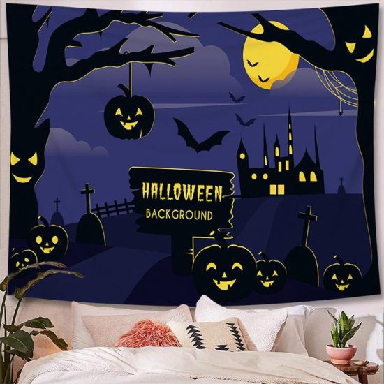 Halloween Tapestry Wall Hanging Tapestry Halloween Decoration Tapestry Wall Backdrop 16