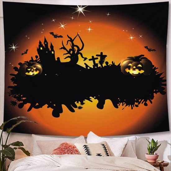 Halloween Tapestry Wall Hanging Tapestry Halloween Decoration Tapestry Wall Backdrop 21