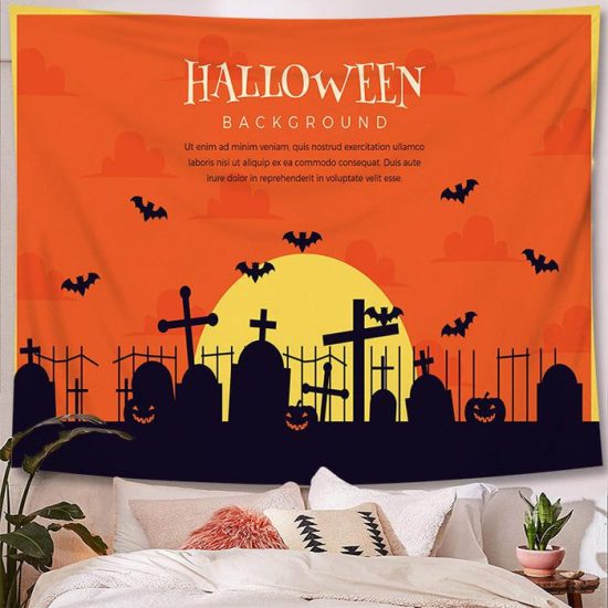 Halloween Tapestry Wall Hanging Tapestry Halloween Decoration Tapestry Wall Backdrop 24