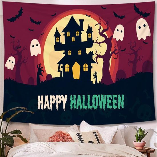 Halloween Tapestry Wall Hanging Tapestry Halloween Decoration Tapestry Wall Backdrop 25