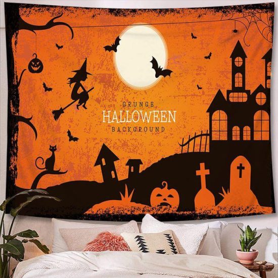 Halloween Tapestry Wall Hanging Tapestry Halloween Decoration Tapestry Wall Backdrop 29