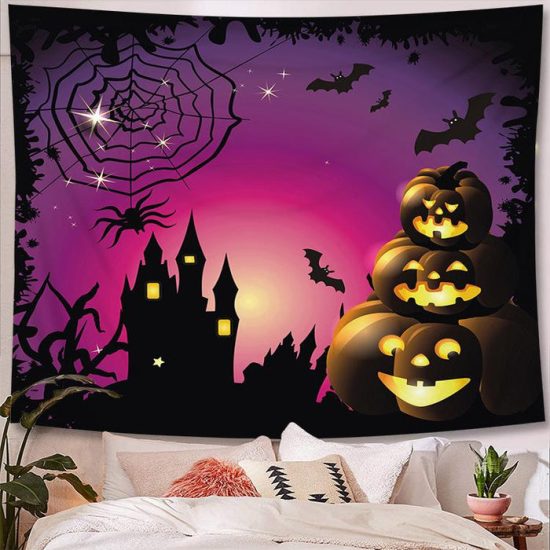 Halloween Tapestry Wall Hanging Tapestry Halloween Decoration Tapestry Wall Backdrop 32
