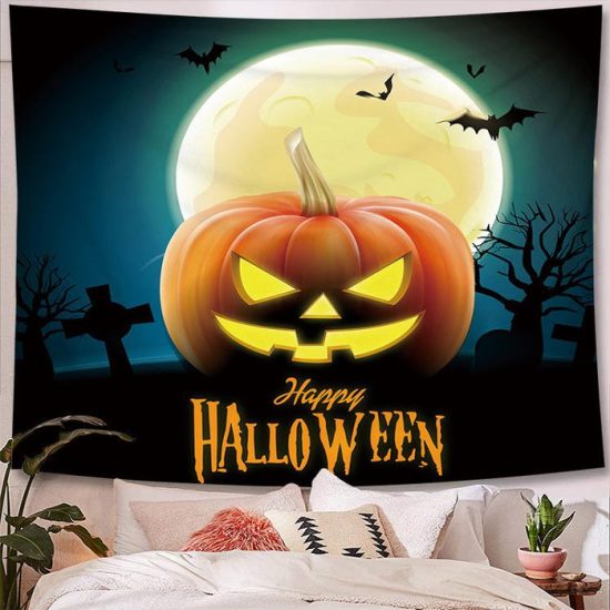 Halloween Tapestry Wall Hanging Tapestry Halloween Decoration Tapestry Wall Backdrop 34