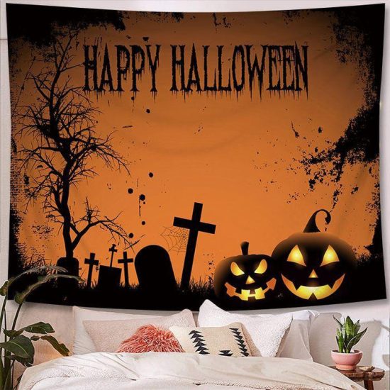 Halloween Tapestry Wall Hanging Tapestry Halloween Decoration Tapestry Wall Backdrop 37
