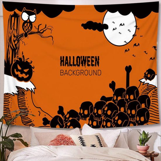 Halloween Tapestry Wall Hanging Tapestry Halloween Decoration Tapestry Wall Backdrop 5