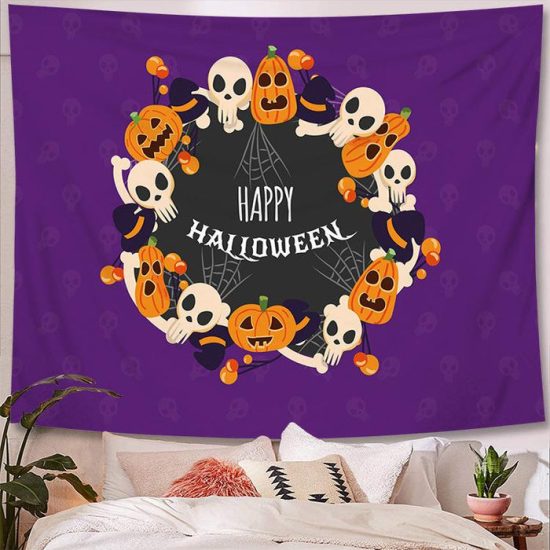 Halloween Tapestry Wall Hanging Tapestry Halloween Decoration Tapestry Wall Backdrop 6