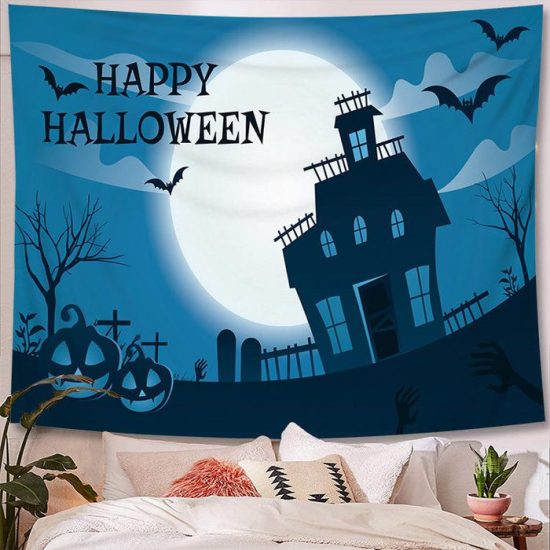 Halloween Tapestry Wall Hanging Tapestry Halloween Decoration Tapestry Wall Backdrop 8