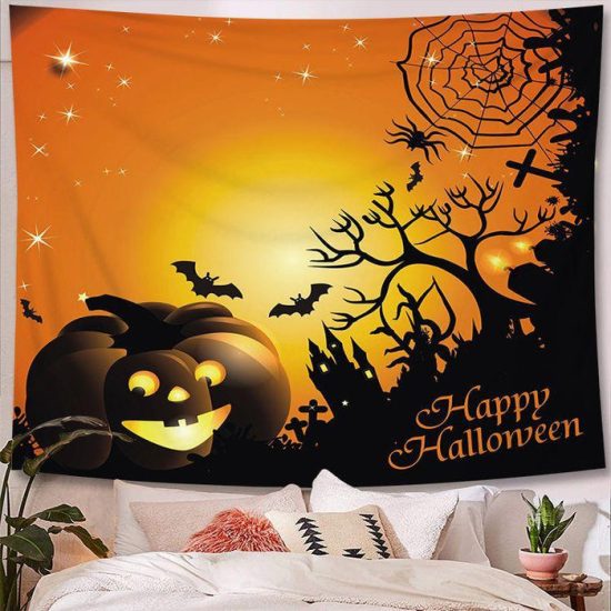 Halloween Tapestry Wall Hanging Tapestry Halloween Decoration Tapestry Wall Backdrop 9
