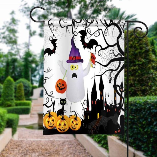 Halloween Witch Boo Pumpkin Personalized Garden Flag House Flag Double Sided Home Design Outdoor Porch