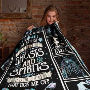Halloween Witch Ghosts Spirits Blanket Halloween Blanket Family Gifts Cozy Plush Fleece Premium Mink Sherpa 2