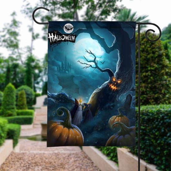 Halloween Wood Devil Personalized Garden Flag House Flag Double Sided Home Design Outdoor Porch