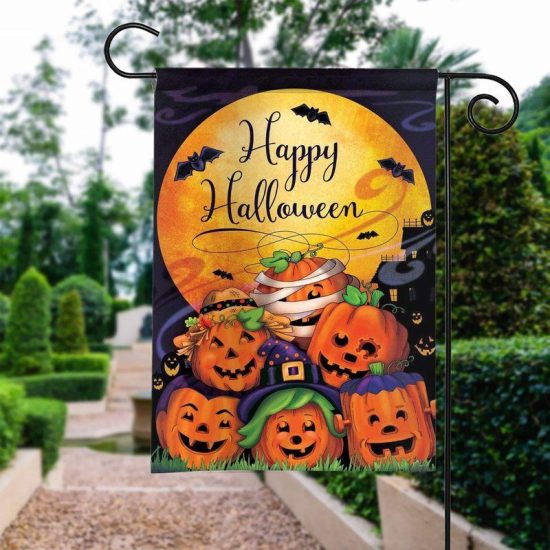 Happy Halloween 6 Pumpkins Personalized Garden Flag House Flag Double Sided Home Design Outdoor Porch