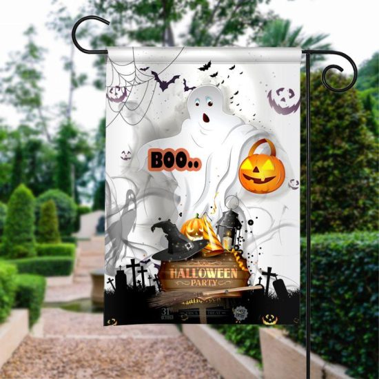 Happy Halloween Boo Personalized Garden Flag House Flag Double Sided Home Design Outdoor Porch