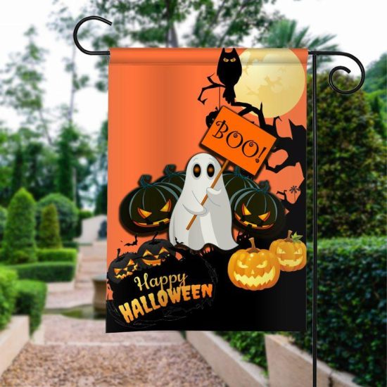 Happy Halloween Boo Personalized Garden Flag House Flag Double Sided Home Design Outdoor Porch