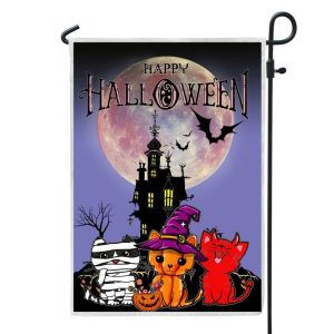 Happy Halloween Cat Boo Personalized Garden Flag House Flag Double Sided Home Design Outdoor Porch 2