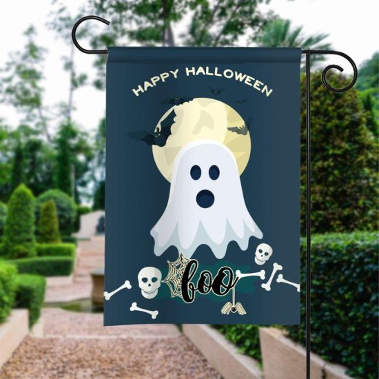 Happy Halloween Flying Ghost Boo Personalized Garden Flag House Flag Double Sided Home Design Outdoor Porch